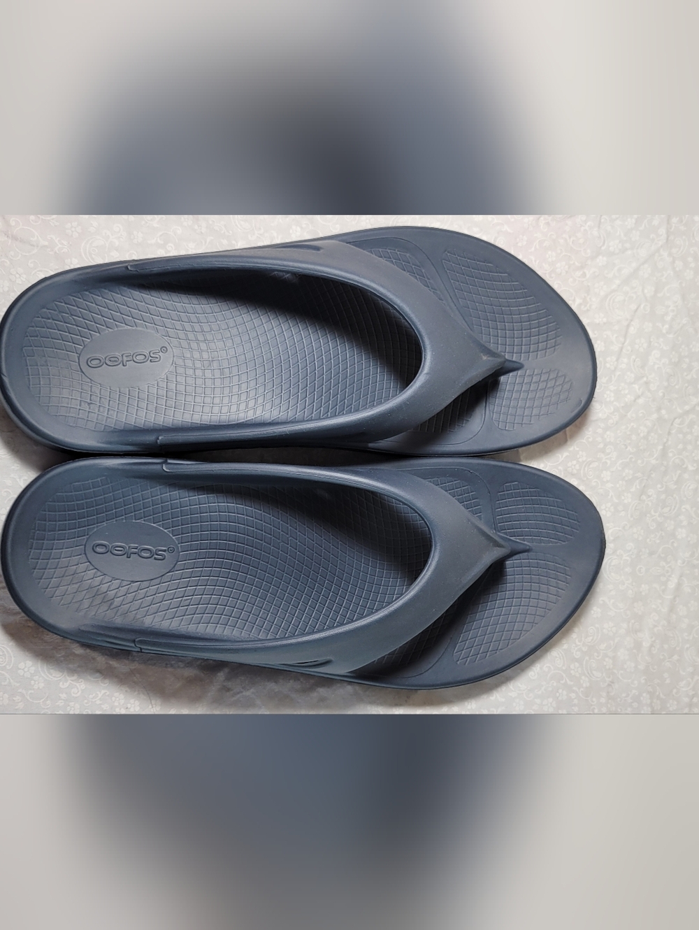 OOFOS Men's OOahh Sport Thong Sandals - Slate Blue NWOT - Picture 2 of 3